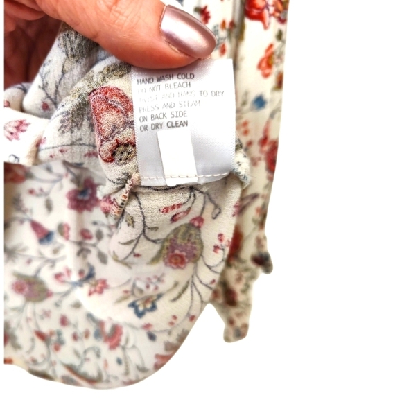 Cynthia Rowley S Floral 3/4 Sleeve Blouse - Picture 4 of 5